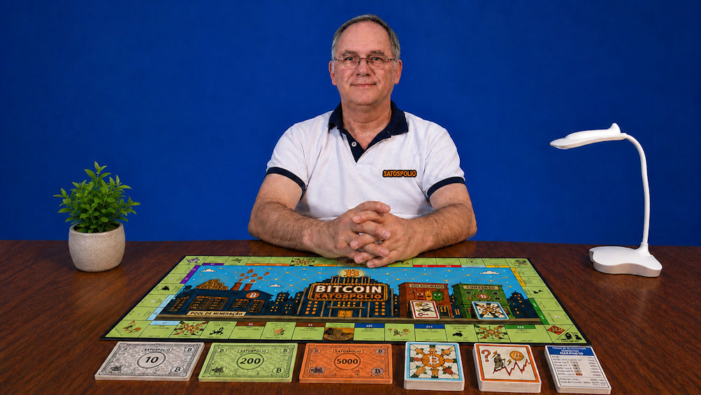 SATOSPOLIO — the creator with the board and game cards